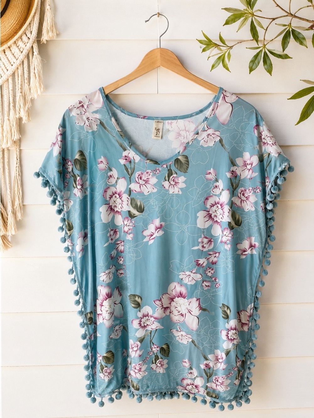 Romantic * Boho” Vibes Pom Pom Swimsuit‎ Cover up